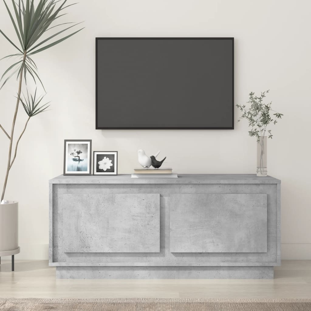 vidaXL Table basse gris béton 102x50x44 cm en bois d'ingénierie
