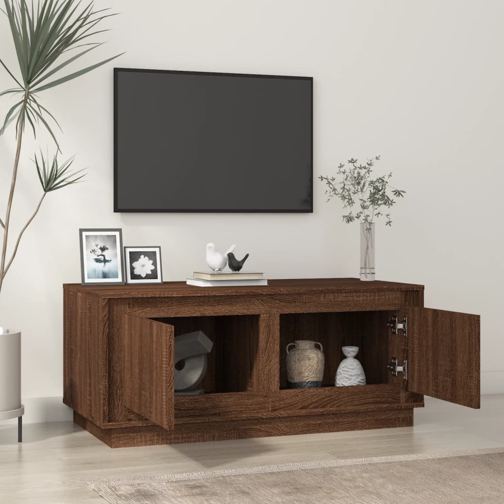 vidaXL Table basse marron aspect chêne 102x50x44 cm Aggloméré