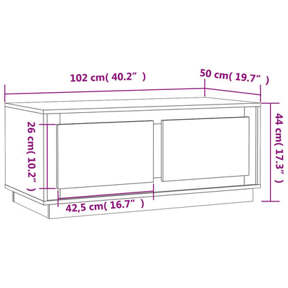 vidaXL Table basse marron aspect chêne 102x50x44 cm Aggloméré