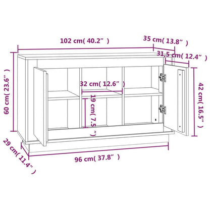 vidaXL Buffet blanc 102x35x60 cm Bois d'ingénierie