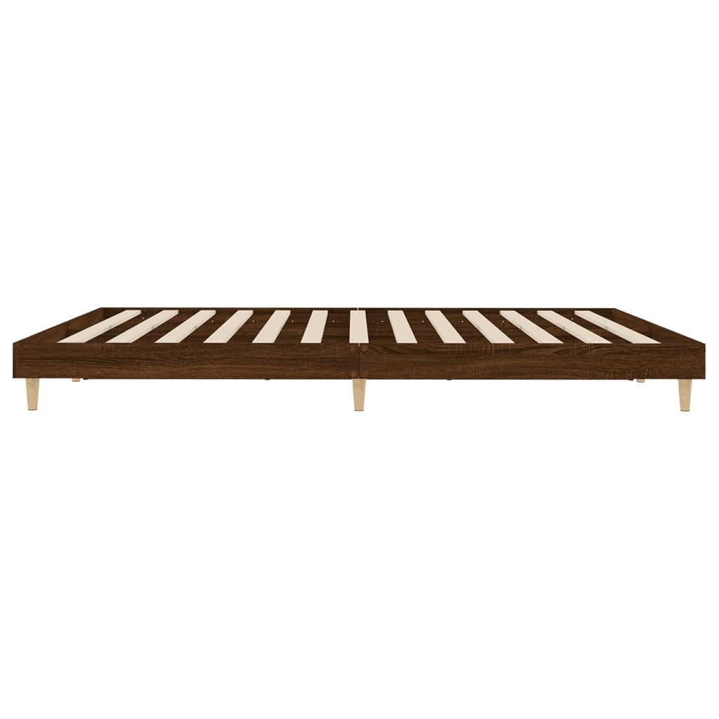 vidaXL Bettgestell ohne Matratze Braun Eiche 160x200 cm Holzwerkstoff