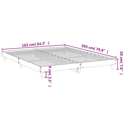 vidaXL Bettgestell ohne Matratze Braun Eiche 160x200 cm Holzwerkstoff