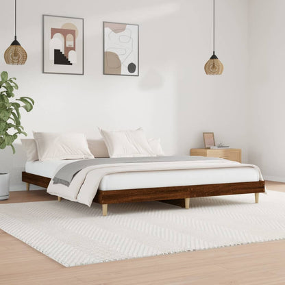 vidaXL Bettgestell ohne Matratze Braun Eiche 160x200 cm Holzwerkstoff