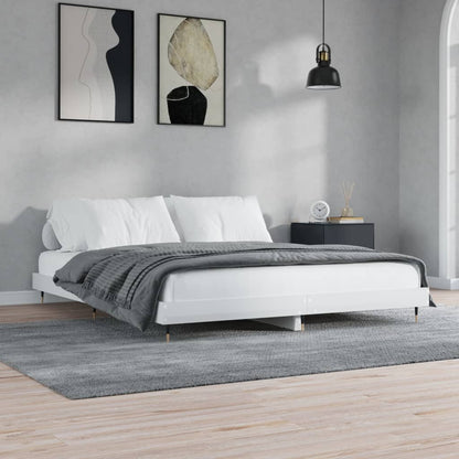 vidaXL Bettgestell Hochglanz-Weiß 180x200 cm Holzwerkstoff