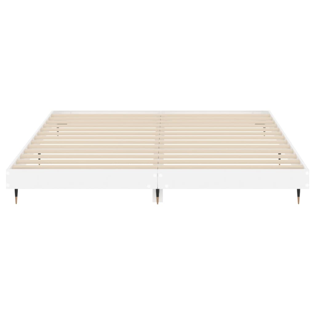 vidaXL Bettgestell Hochglanz-Weiß 180x200 cm Holzwerkstoff