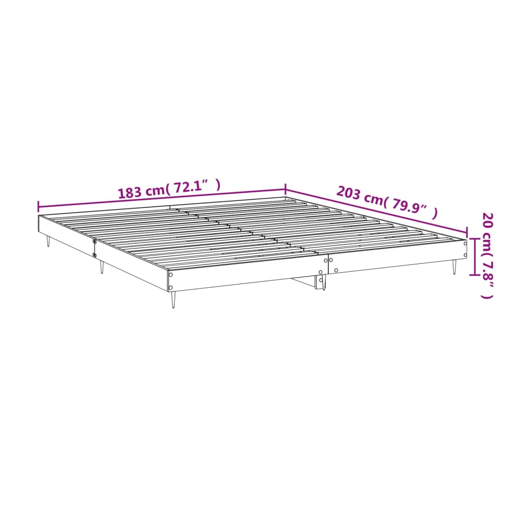 vidaXL Bettgestell Hochglanz-Weiß 180x200 cm Holzwerkstoff