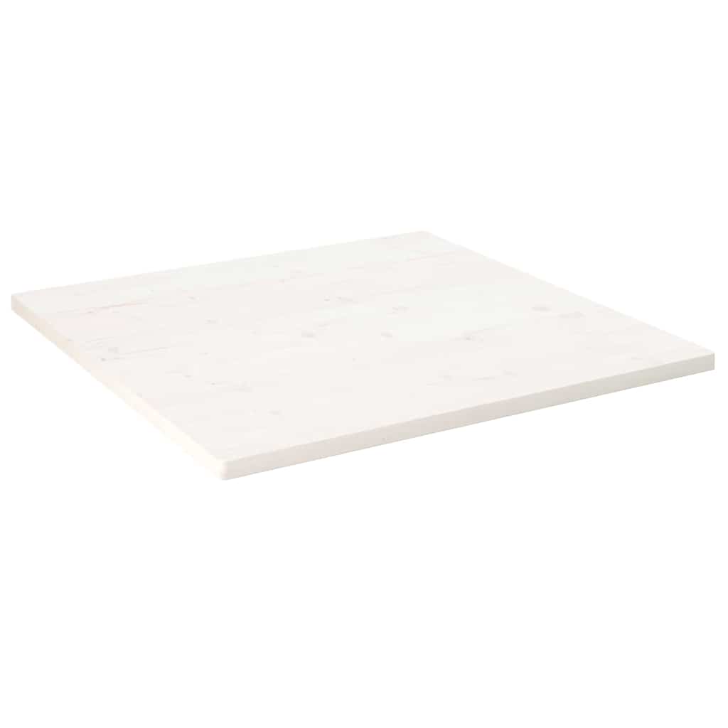 vidaXL Plateau de table Blanc 80x80x2,5 cm Bois de pin massif Carré