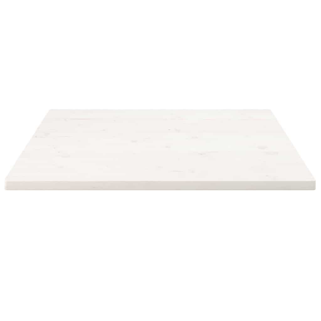 vidaXL Plateau de table Blanc 80x80x2,5 cm Bois de pin massif Carré