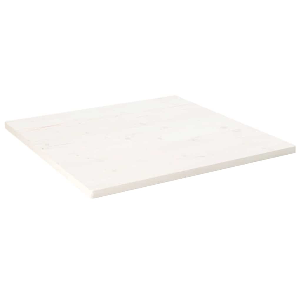 vidaXL Plateau de table Blanc 90x90x2,5 cm Bois de pin massif Carré