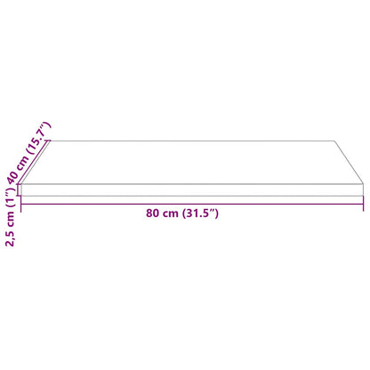 vidaXL Plateau de table Blanc 80x40x2,5 cm Bois de pin massif Rectangulaire