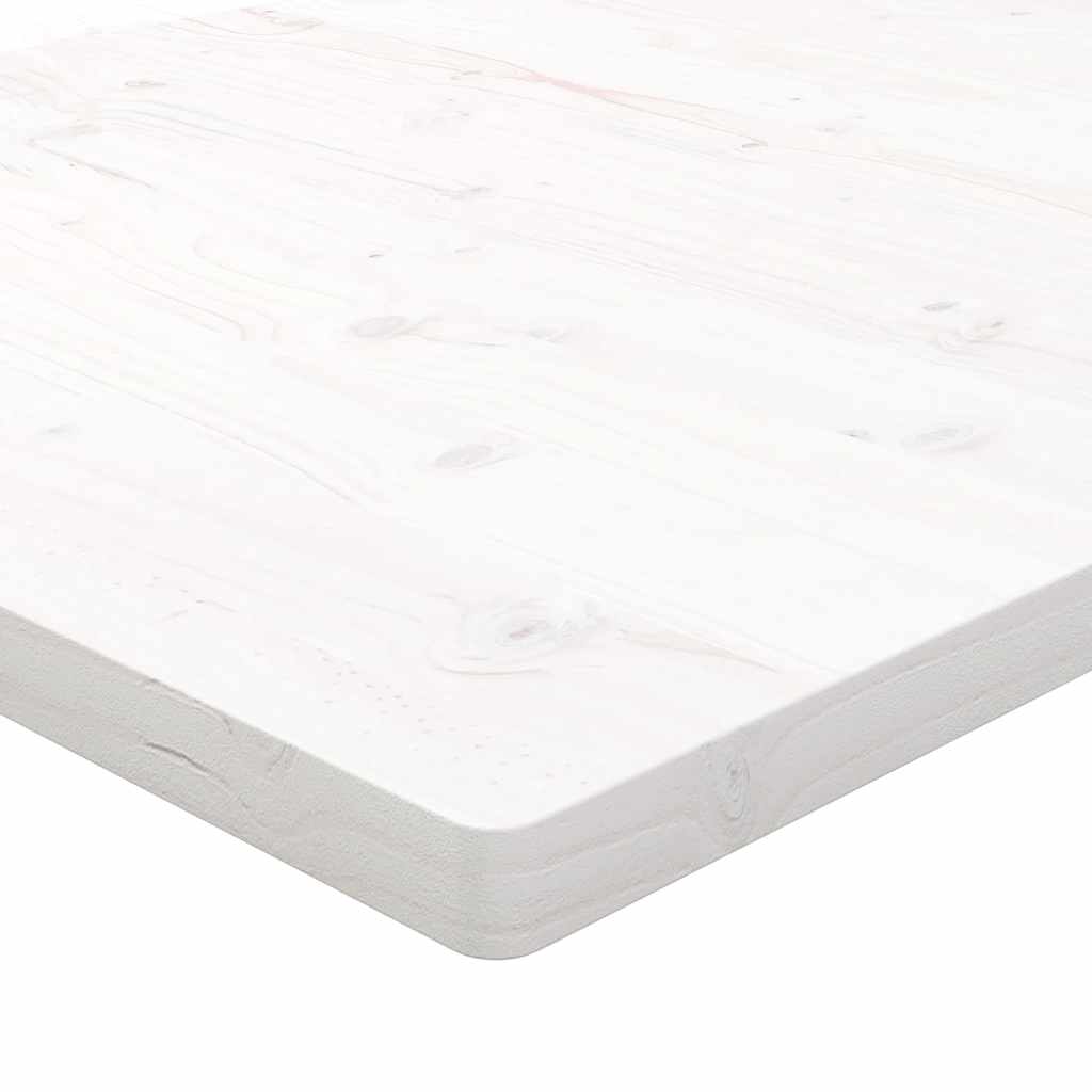 vidaXL Tischplatte Weiß 100x50x2,5 cm Massivholz Kiefer Rechteckig