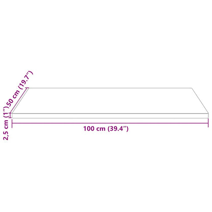 vidaXL Tischplatte Weiß 100x50x2,5 cm Massivholz Kiefer Rechteckig