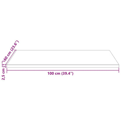vidaXL Plateau de table Blanc 100x60x2,5 cm Bois de pin massif Rectangulaire