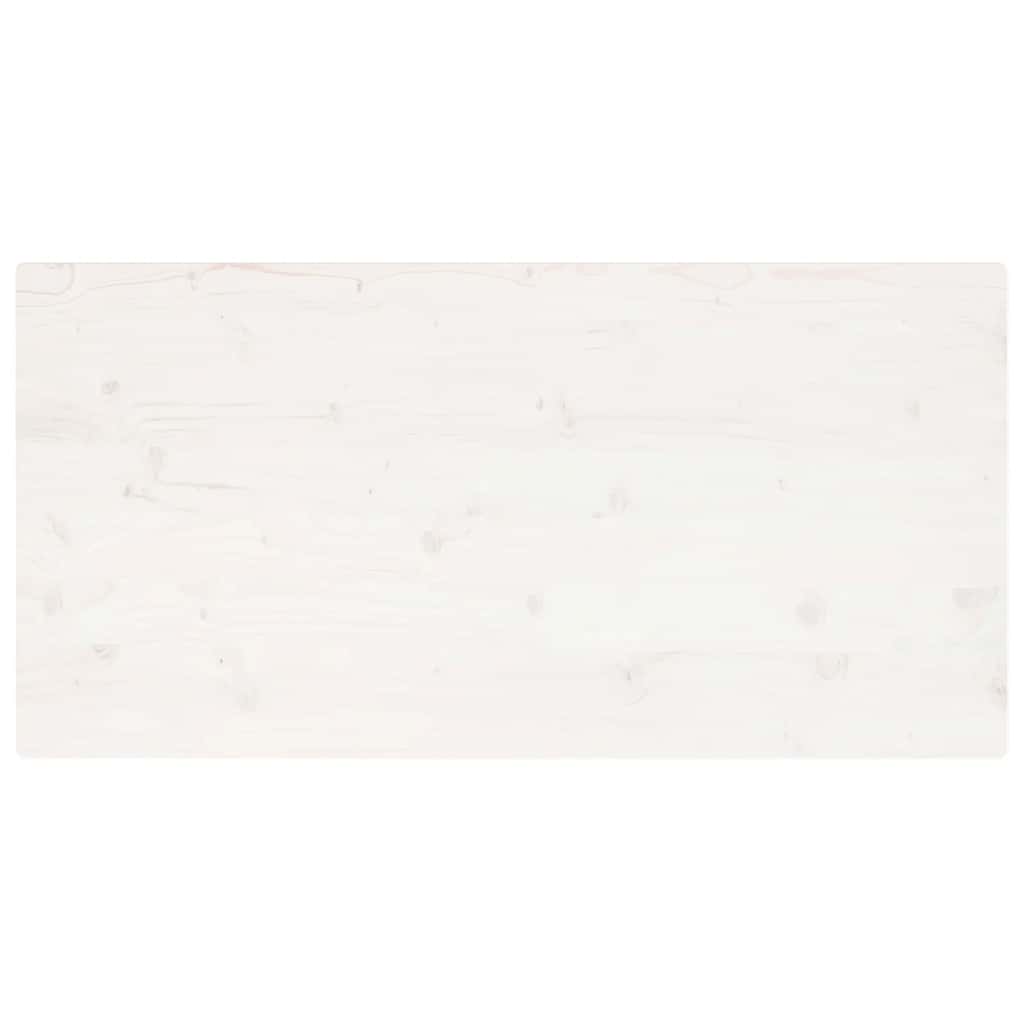vidaXL Plateau de table Blanc 110x60x2,5 cm Bois de pin massif Rectangulaire
