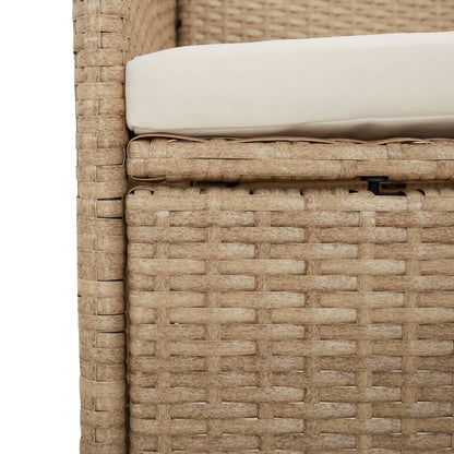 vidaXL Ensemble repas de jardin 5 pcs avec coussins Résine tressée Beige