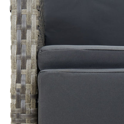 vidaXL 5-tlg. Garten-Essgruppe mit Kissen Grau Poly Rattan