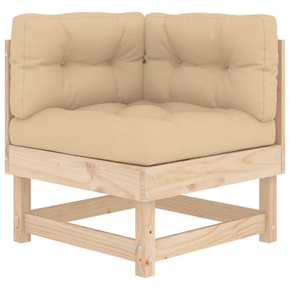 vidaXL Canapé d'angle avec coussins Bois de pin massif