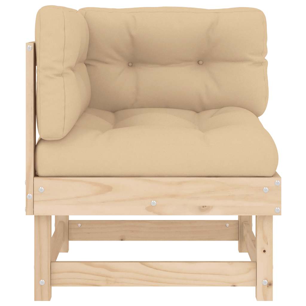 vidaXL Canapé d'angle avec coussins Bois de pin massif