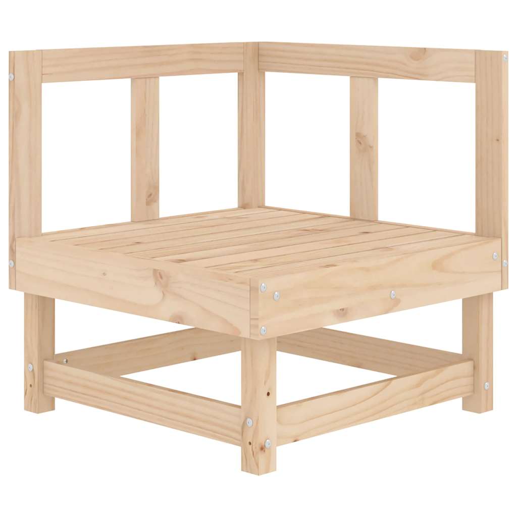 vidaXL Canapé d'angle avec coussins Bois de pin massif
