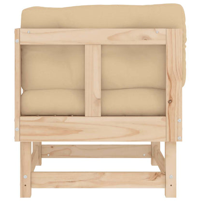 vidaXL Canapé d'angle avec coussins Bois de pin massif