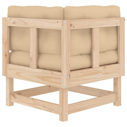 vidaXL Canapé d'angle avec coussins Bois de pin massif