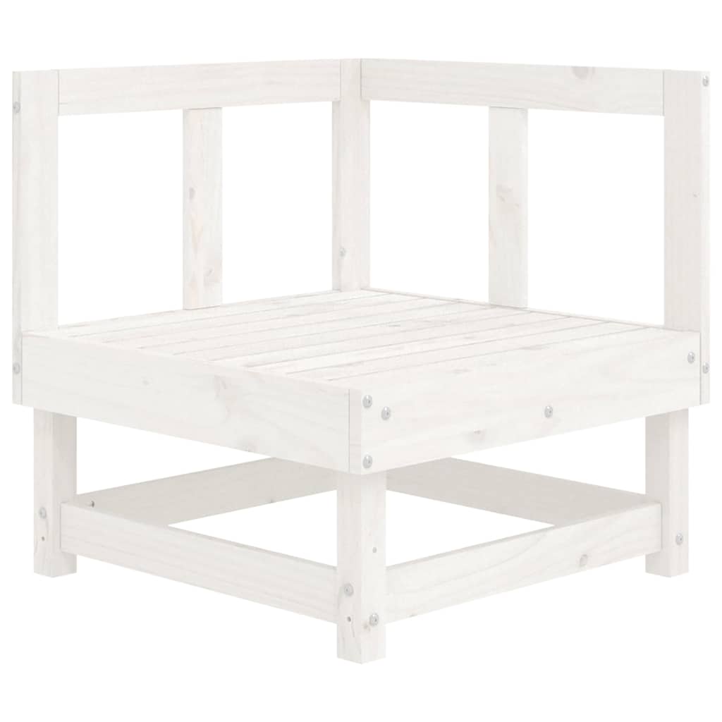 vidaXL Canapé d'angle avec coussins Blanc Bois de pin massif