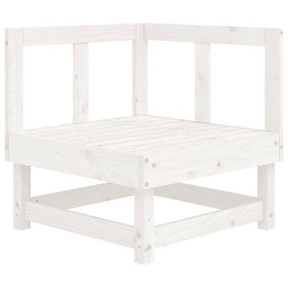 vidaXL Canapé d'angle avec coussins Blanc Bois de pin massif