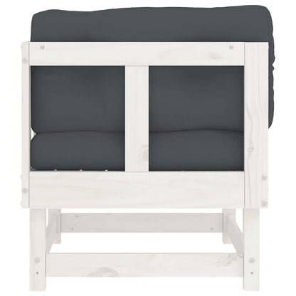 vidaXL Canapé d'angle avec coussins Blanc Bois de pin massif