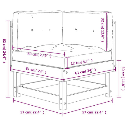 vidaXL Canapé d'angle avec coussins Blanc Bois de pin massif