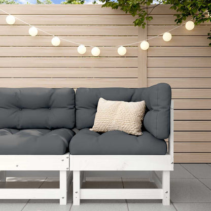vidaXL Canapé d'angle avec coussins Blanc Bois de pin massif