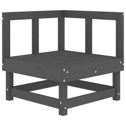 vidaXL Canapé d'angle avec coussins Gris Bois de pin massif