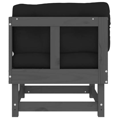 vidaXL Canapé d'angle avec coussins Gris Bois de pin massif