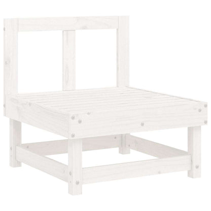 vidaXL Mittelsofa mit Kissen Weiß Massivholz Kiefer