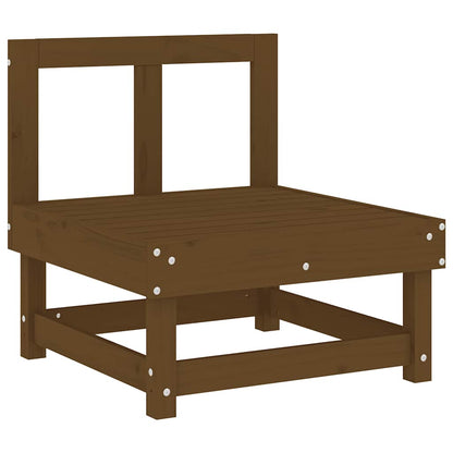 vidaXL Mittelsofa mit Kissen Honigbraun Massivholz Kiefer