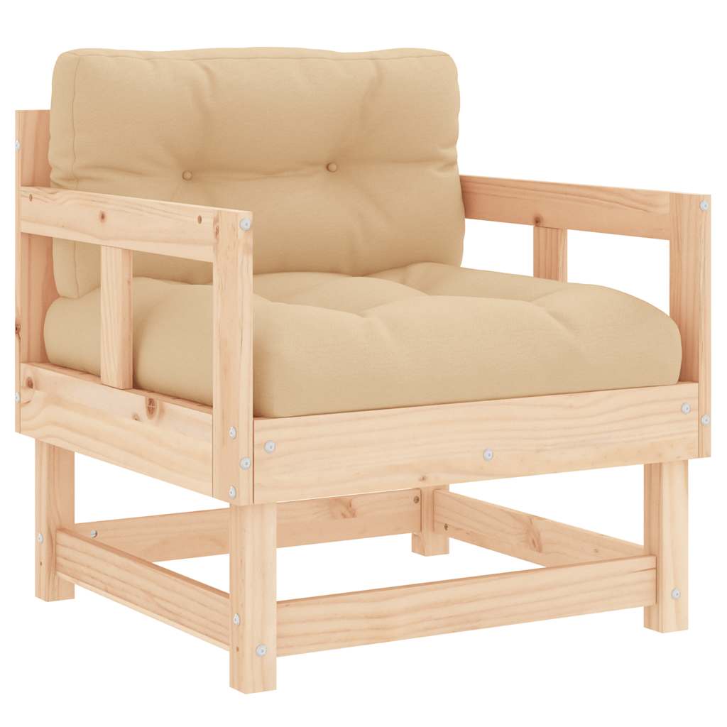 vidaXL Chaises de jardin avec coussins 2 pcs Bois de pin massif