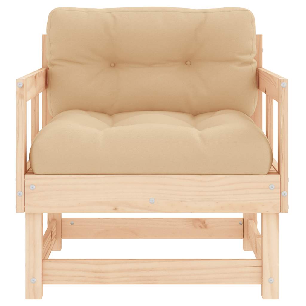 vidaXL Chaises de jardin avec coussins 2 pcs Bois de pin massif