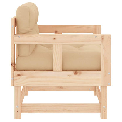 vidaXL Chaises de jardin avec coussins 2 pcs Bois de pin massif