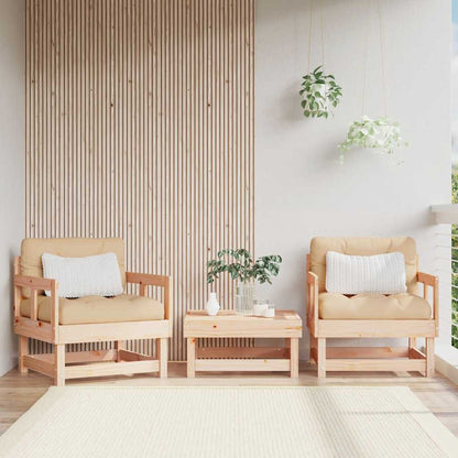 vidaXL Chaises de jardin avec coussins 2 pcs Bois de pin massif