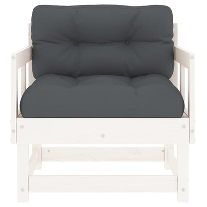 vidaXL Chaises de jardin avec coussins 2 pcs Blanc Bois de pin massif