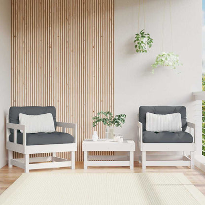 vidaXL Chaises de jardin avec coussins 2 pcs Blanc Bois de pin massif
