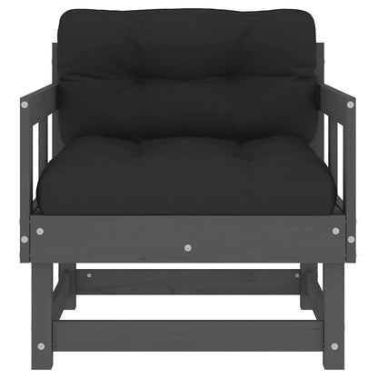 vidaXL Chaises de jardin avec coussins 2 pcs Bois de pin massif gris