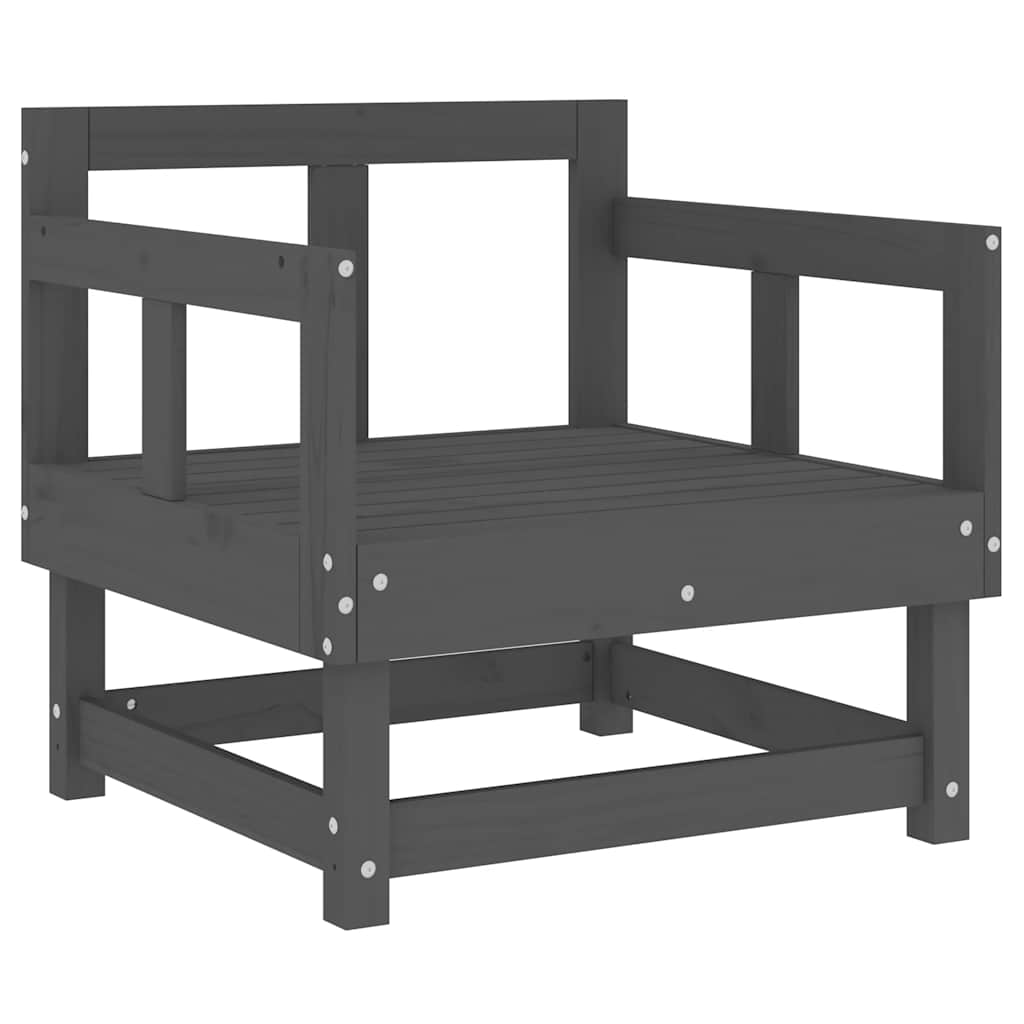 vidaXL Chaises de jardin avec coussins 2 pcs Bois de pin massif gris