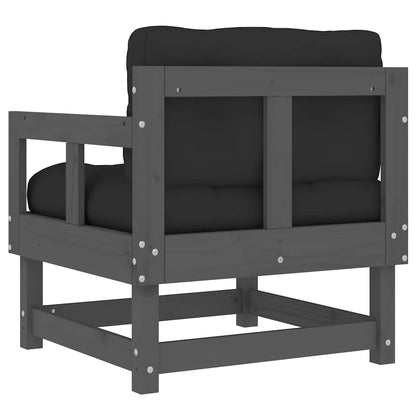 vidaXL Chaises de jardin avec coussins 2 pcs Bois de pin massif gris