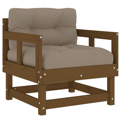 vidaXL Chaises de jardin avec coussins 2 pcs Marron miel Bois de pin massif