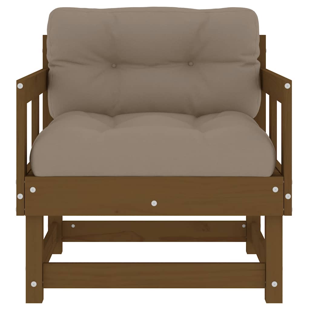 vidaXL Chaises de jardin avec coussins 2 pcs Marron miel Bois de pin massif