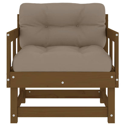 vidaXL Chaises de jardin avec coussins 2 pcs Marron miel Bois de pin massif