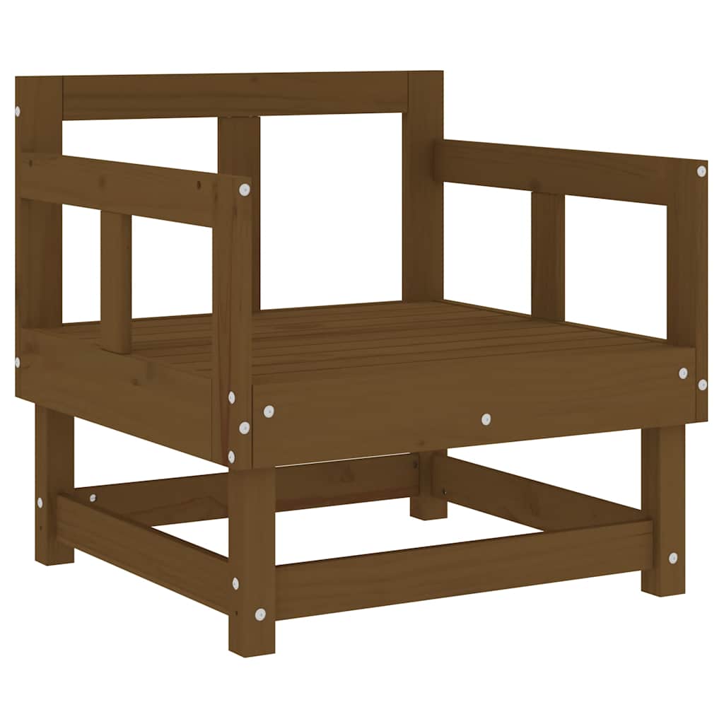 vidaXL Chaises de jardin avec coussins 2 pcs Marron miel Bois de pin massif