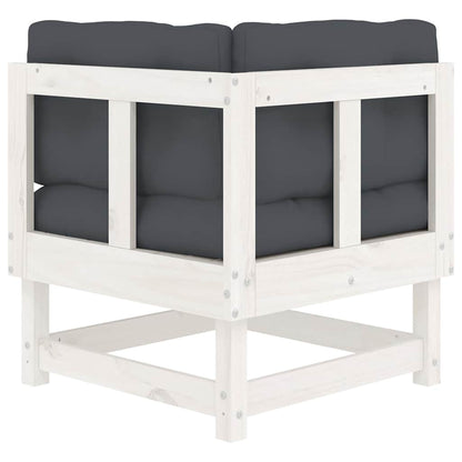 vidaXL Ecksofas mit Kissen 2 Stk. Weiß Massivholz Kiefer