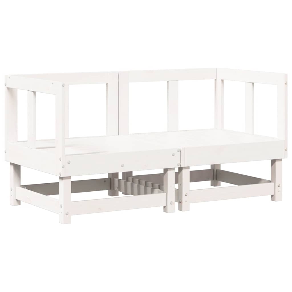 vidaXL Ecksofas mit Kissen 2 Stk. Weiß Massivholz Kiefer