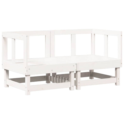 vidaXL Ecksofas mit Kissen 2 Stk. Weiß Massivholz Kiefer